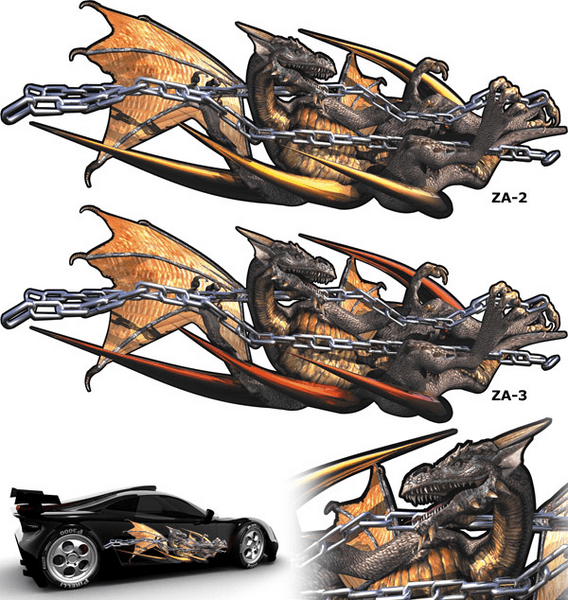 Car & Motorbike Stickers: Chained Dragon