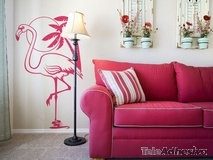 Wall Stickers: Flamingo bird, sun and palm trees 2