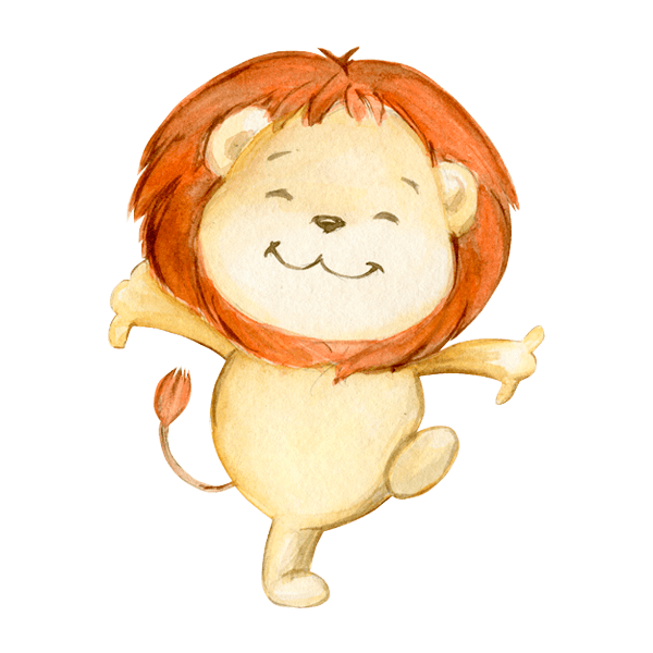 Stickers for Kids: Smiling lion