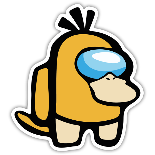 Car & Motorbike Stickers: Among Us Psyduck Pokemon