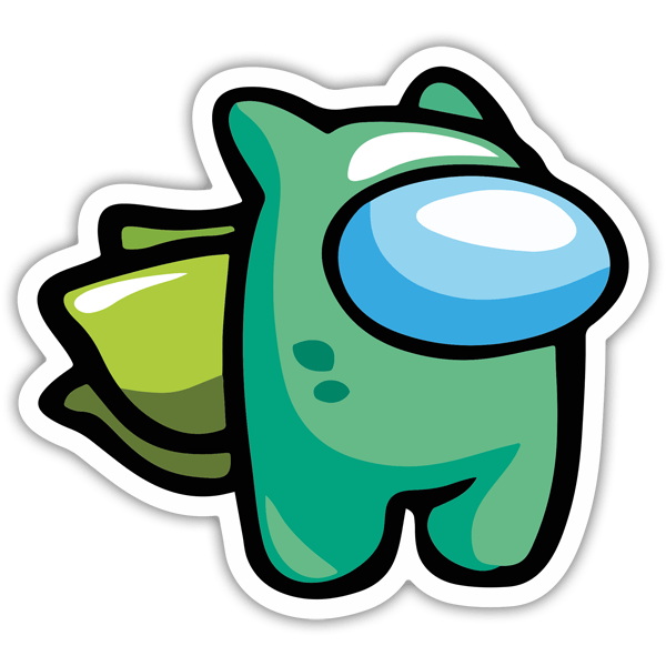 Car & Motorbike Stickers: Among Us Bulbasaur Pokemon