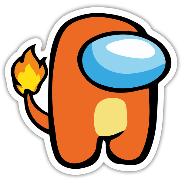 Car & Motorbike Stickers: Among Us Charmander Pokemon