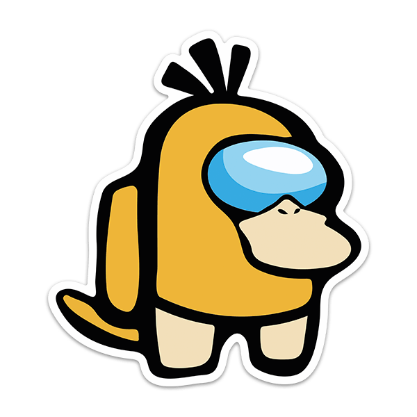 Stickers for Kids: Among Us Psyduck