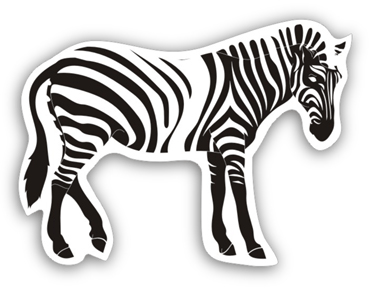 Car & Motorbike Stickers: Silhouette zebra