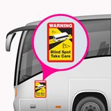 Car & Motorbike Stickers: Warning, Blind Spot Take Care Bus 4