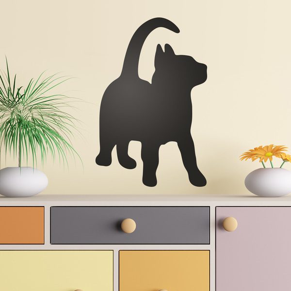 Wall Stickers: Silhouette Funny cat