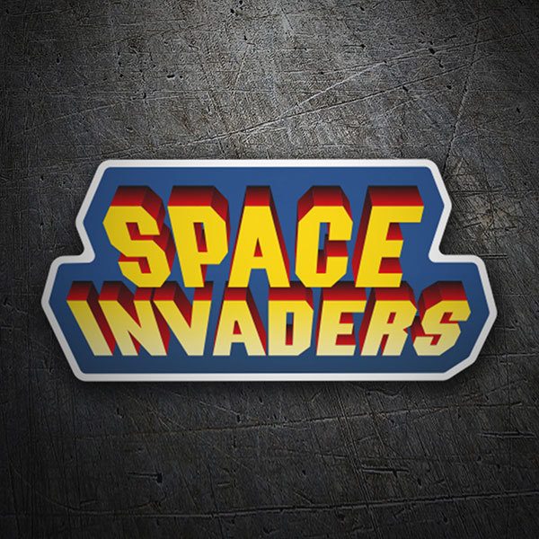 Car & Motorbike Stickers: Space Invaders 3D Blue
