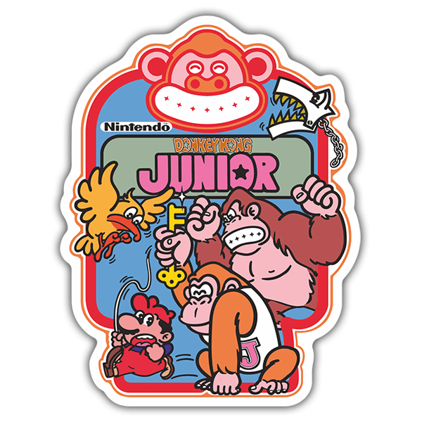 Car & Motorbike Stickers: Donkey Kong Junior Videogame