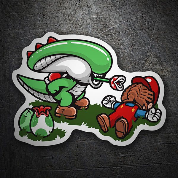 Car & Motorbike Stickers: Alien vs Mario Bros