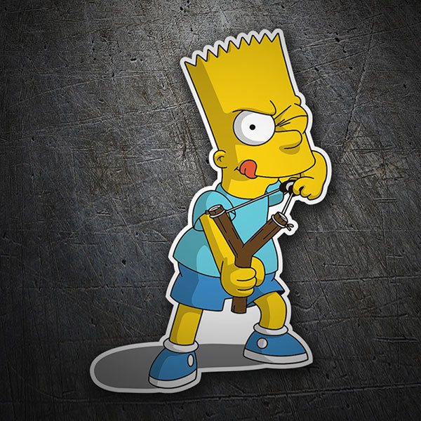 Car & Motorbike Stickers: Bart Simpson with slingshot