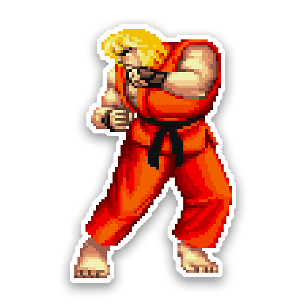 Car & Motorbike Stickers: Street Fighter Ken Pixel 16 Bits