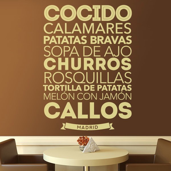 Wall Stickers: Gastronomy in Madrid