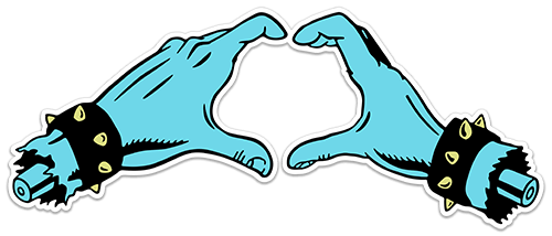 Car & Motorbike Stickers: Hands Heart Santa Cruz