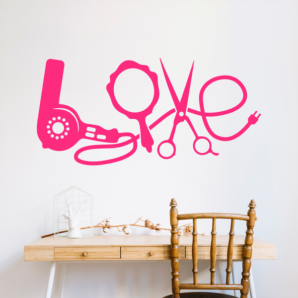 Wall Stickers: Hairdressing articles Love
