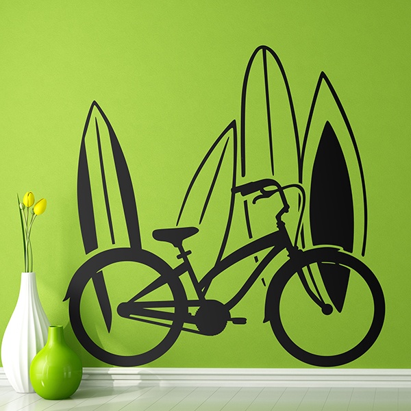 Wall Stickers: Bike and surf