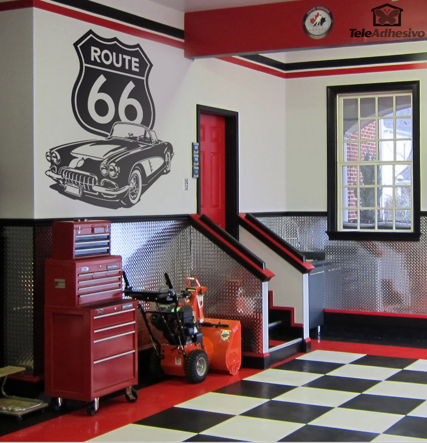 Wall Stickers: Corvette Route 66