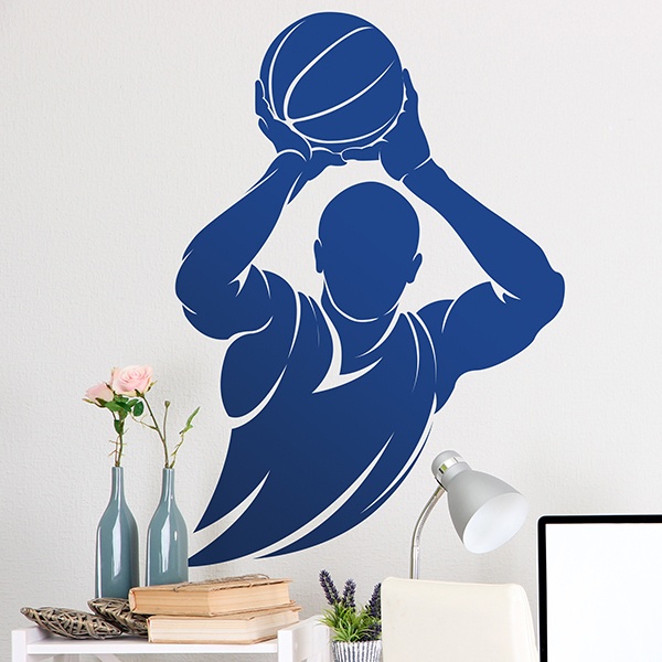 Wall Stickers: Basketball player free throw