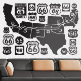 Wall Stickers: Map and logos Route 66 3