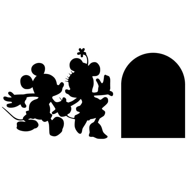 Wall Stickers: Mickey and Minnie hole skirting board