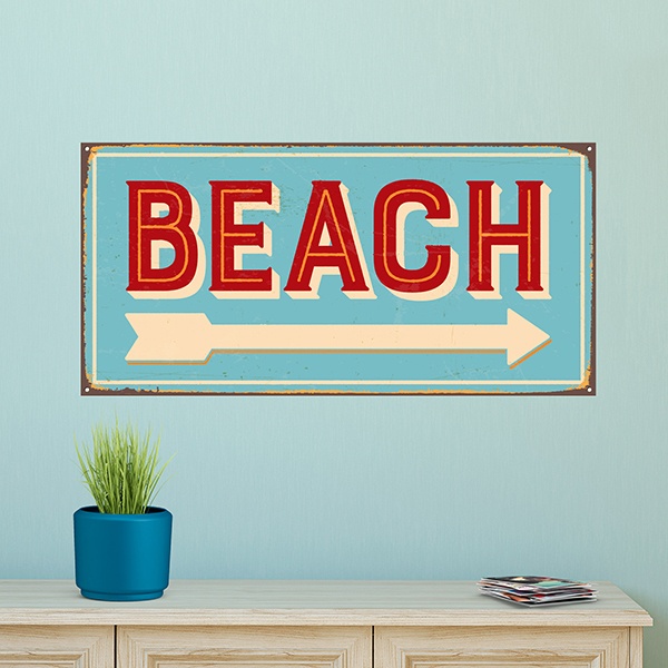 Wall Stickers: Beach sign retro