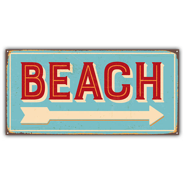 Wall Stickers: Beach sign retro