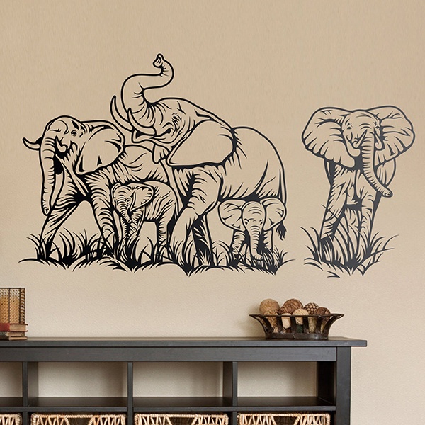 Wall Stickers: Meeting of Elephants