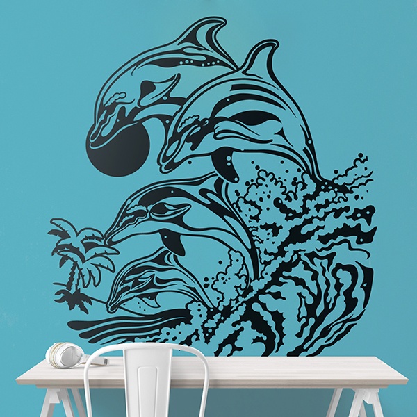 Wall Stickers: Dolphins on waves