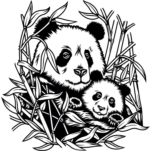 Wall Stickers: Panda Bears in Family