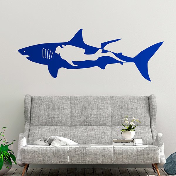Wall Stickers: Shark and diver