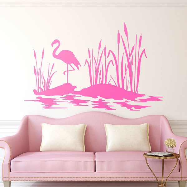 Wall Stickers: Flamenco in the pond