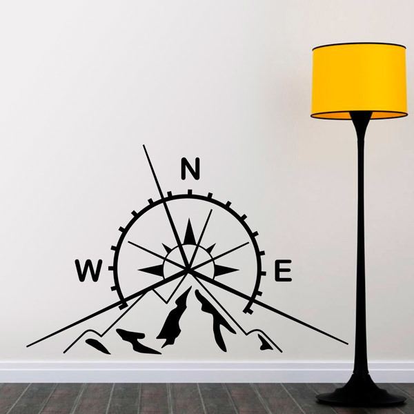 Wall Stickers: Compass and mountains