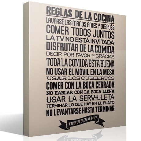Wall Stickers: kitchen rules - Spanish