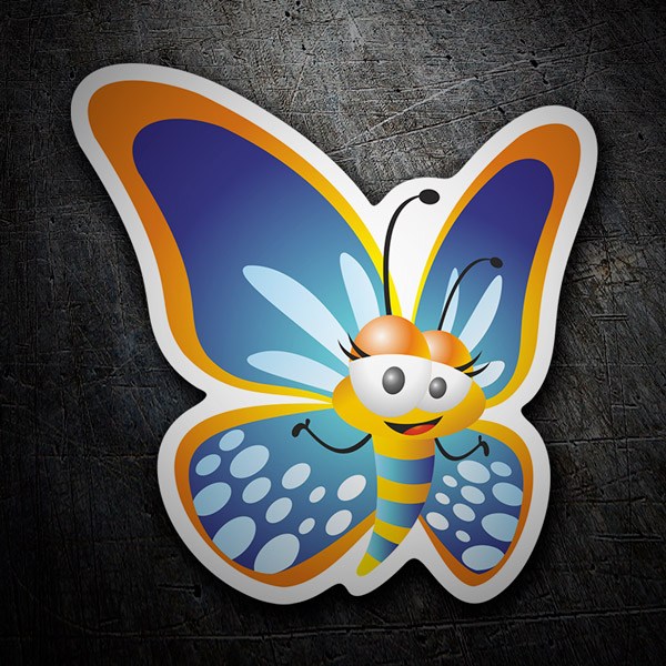 Car & Motorbike Stickers: Blue butterfly