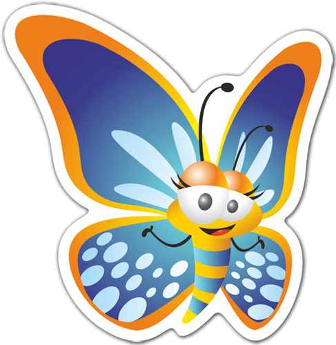 Car & Motorbike Stickers: Blue butterfly