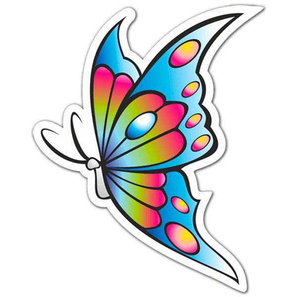Car & Motorbike Stickers: Coloured butterfly