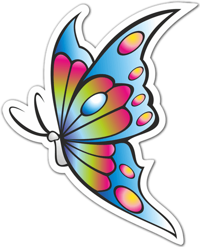 Car & Motorbike Stickers: Coloured butterfly