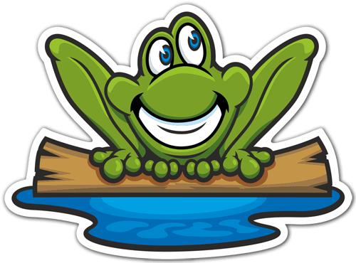 Car & Motorbike Stickers: Smiling frog