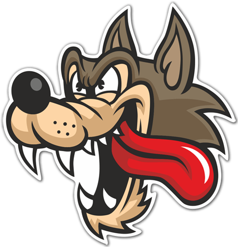 Car & Motorbike Stickers: Wolf cartoon