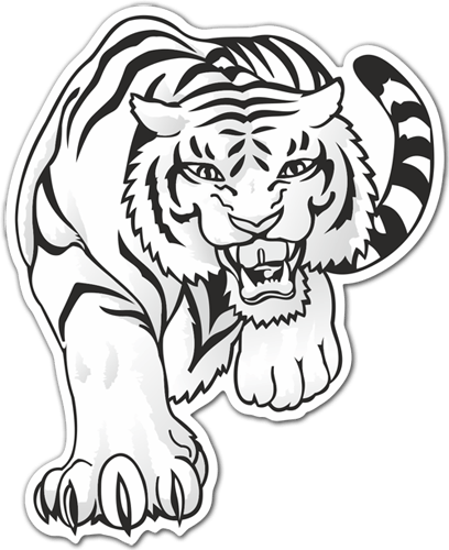 Car & Motorbike Stickers: White Tiger