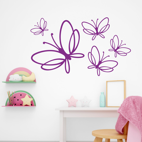 Wall Stickers: Kit 5 Butterflies Noltea