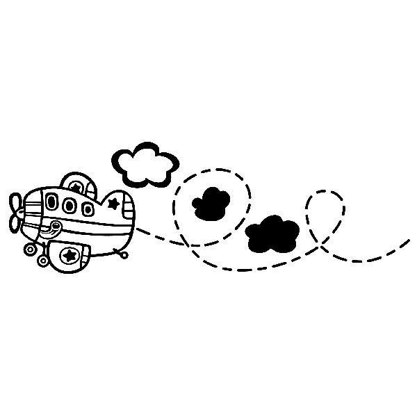 Stickers for Kids: Airplane between the clouds