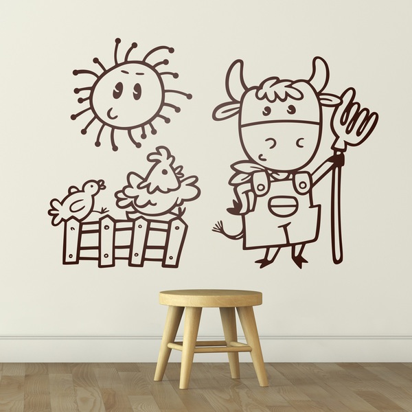 Stickers for Kids: The cow farm