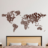 Wall Stickers: Typographic world map 2