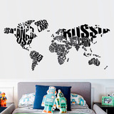 Wall Stickers: Typographic world map 3