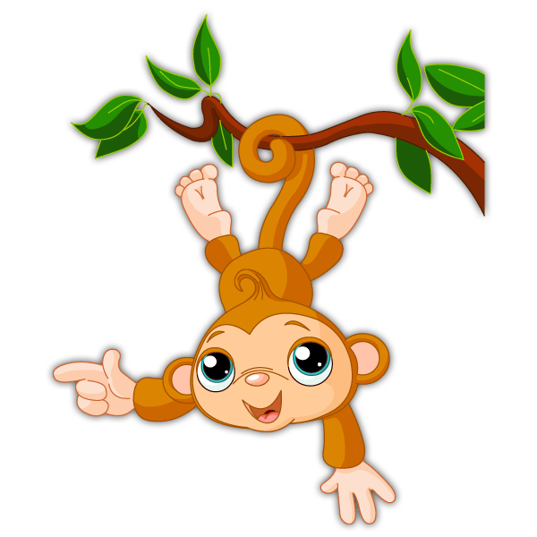 Stickers for Kids: Monkey hanging from branch