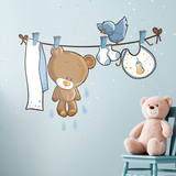 Stickers for Kids: Little bear and bird on the clothesline 3
