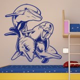 Wall Stickers: 4 Dolphins on sea floor 2