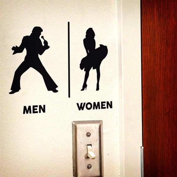 Wall Stickers: Elvis Marylin bathroom signage