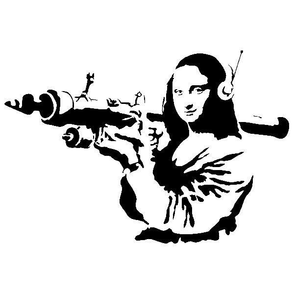 Wall Stickers: La Gioconda with a rocket launcher - Banksy