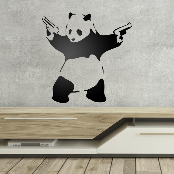 Wall sticker Banksy Panda armed